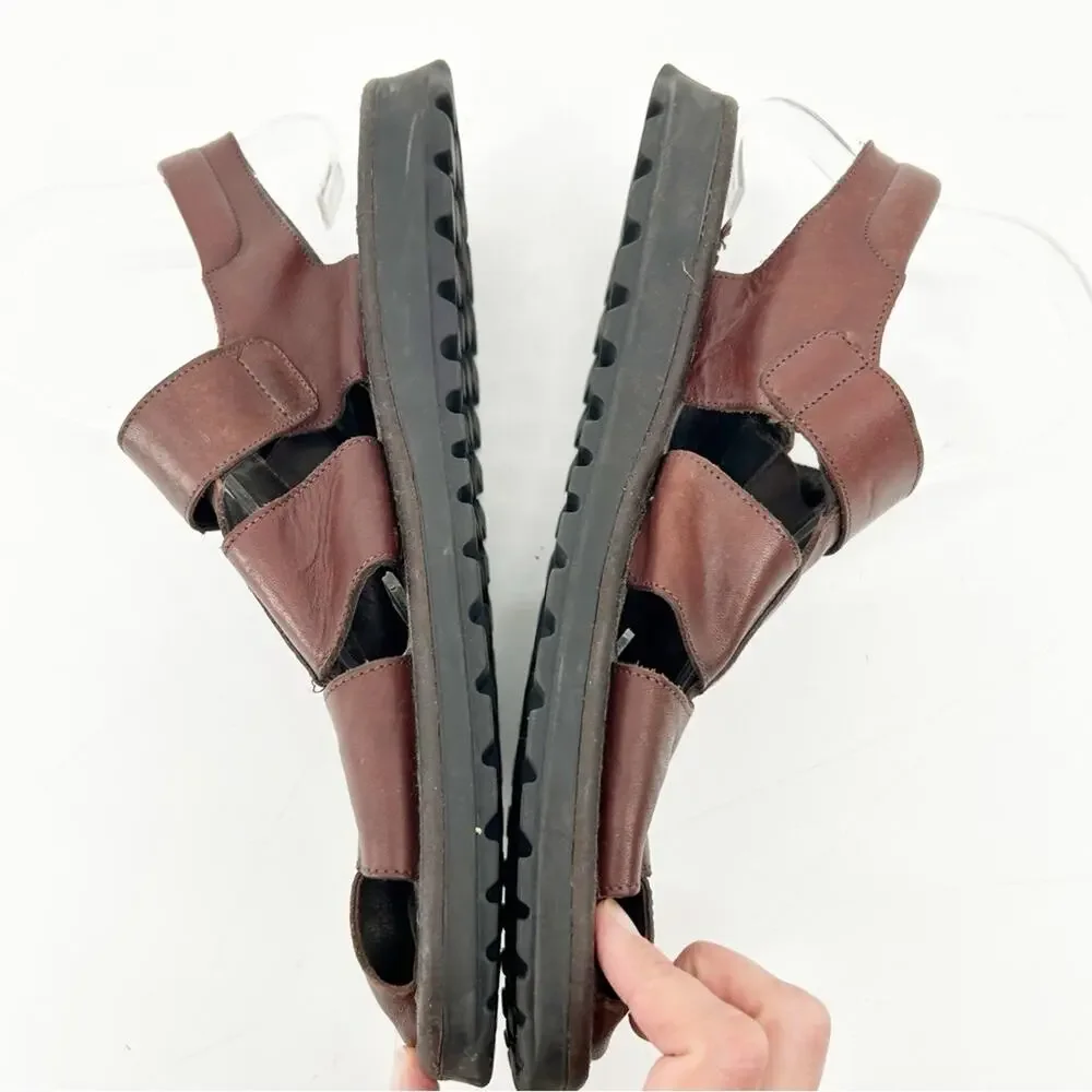 H.S. Trask brown leather men's‎ fisherman sandals size 10